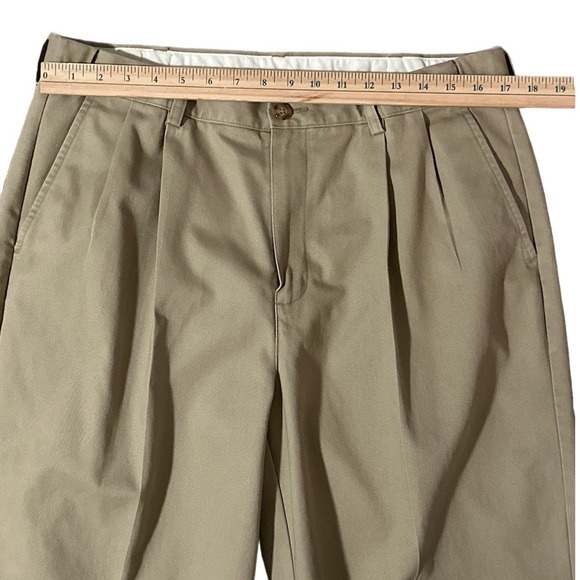Men's LL Bean 100% Cotton Comfort Waist Slacks size 36 inseam 34 - Picture 2 of 7